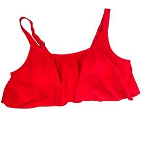 Meet Curve red scoop neck bikini top